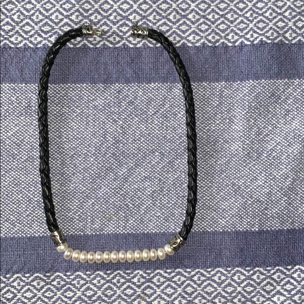 VonBargen’s leather and pearl choker
